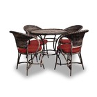 Conjunto De Mesa Fibra Sintética Amsterdã - 4 Poltronas + 1 M