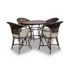 Conjunto De Mesa Fibra Sintética Amsterdã - 4 Poltronas + 1 M