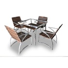 Conjunto De Mesa Fibra Sintética Melon - 4 Cadeiras + 1 Mesa