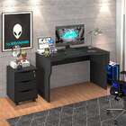 Conjunto De Mesa Gamer E Gaveteiro 3 Gv Two Face Preto