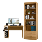 Conjunto De Mesa Gamer E Livreiro Paraná Freijó