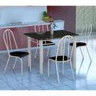 Conjunto De Mesa Genova Com 4 Cadeiras Alicante Branco E Pret