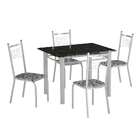 Conjunto De Mesa Genova Com 4 Cadeiras Lisboa Branco E Branco