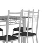 Conjunto De Mesa Granada Com 6 Cadeiras Lisboa Branco Prata E