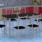 Conjunto De Mesa Granada Com 6 Cadeiras Lisboa Branco Prata E