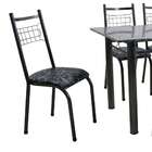 Conjunto De Mesa Granada Com 6 Cadeiras Lisboa Preto Prata E