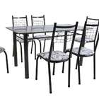Conjunto De Mesa Granada Com 6 Cadeiras Lisboa Preto Prata E
