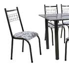 Conjunto De Mesa Granada Com 6 Cadeiras Lisboa Preto Prata E