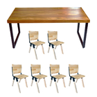 Conjunto De Mesa Industrial Bernardo Madeira Maciça 2,00mx90c