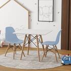 Conjunto De Mesa Infantil Madeira Quadrado Branco 2 Cadeiras