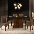 Conjunto De Mesa Itália 170x90x25 Com 6 Cadeiras Dj Móveis