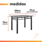Conjunto De Mesa Itália Com 4 Cadeiras 1,20m Preto / Floral G