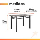 Conjunto De Mesa Itália Com 6 Cadeiras 1,40m Preto/floral Gra