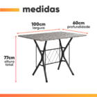 Conjunto De Mesa Itália New Com 4 Cadeiras 1,00m Artefamol Da