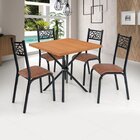 Conjunto De Mesa Jade Tampo Laminado Com 4 Cadeiras Preto/car