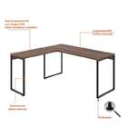 Conjunto De Mesa Kuadra Nogal 150 Cm Com Cadeira De Escritóri