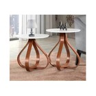 Conjunto De Mesa Lateral Alice Cor Branco De Canto Sofá Sala