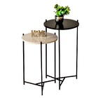 Conjunto De Mesa Lateral Áquila (tampo Preto Off White)