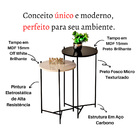 Conjunto De Mesa Lateral Áquila (tampo Preto Off White)