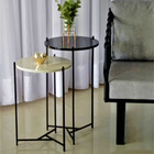 Conjunto De Mesa Lateral Áquila (tampo Preto Off White)