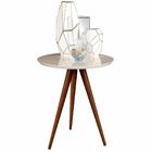 Conjunto De Mesa Lateral E Apoio Retrô Decore - Off White - R