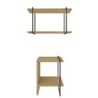 Conjunto De Mesa Lateral E Nicho Com Metalon 100% Mdf Infinit