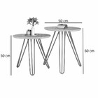 Conjunto De Mesa Lateral Jade Pé Cobre Bisart Decor Branco/co