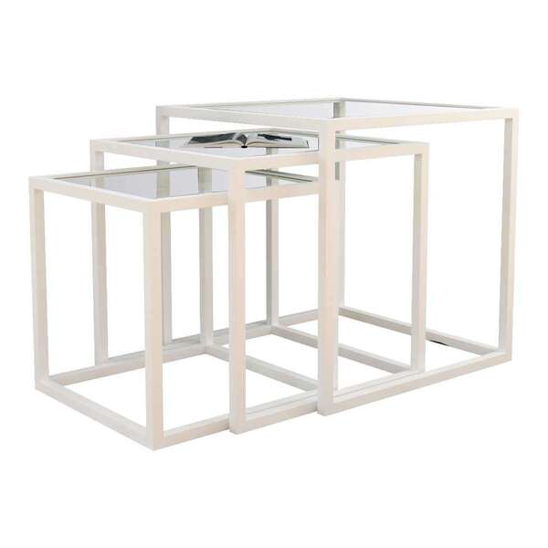 Conjunto De Mesa Lateral Trio Isabela Branca
