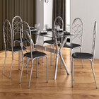 Conjunto De Mesa Leon 150x80cm Com 6 Cadeiras Nice Cromado E