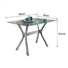 Conjunto De Mesa Leon 150x80cm Com 6 Cadeiras Nice Cromado E