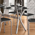 Conjunto De Mesa Leon 150x80cm Com 6 Cadeiras Nice Cromado E