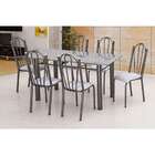 Conjunto De Mesa Luana Com 6 Cadeiras Craqueado Preto Linho