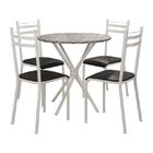 Conjunto De Mesa Lyon 0 80 Com 4 Cadeiras Lyon Branco Prata C