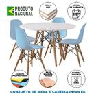 Conjunto De Mesa Madeira Infantil Redondo Branco 4 Cadeiras A