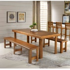 Conjunto De Mesa Madeira Maciça Com 2 Bancos Nilo 2,50 - Mel