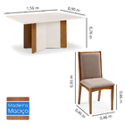 Conjunto De Mesa Madeira Maciça Com 6 Cadeiras Tarcila - Mel