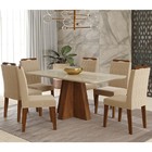 Conjunto De Mesa Maite 1,60cm Para Sala De Jantar Com 6 Cadei