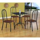 Conjunto De Mesa Malaga Com 4 Cadeiras Madri Preto Prata E Am