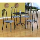 Conjunto De Mesa Malaga Com 4 Cadeiras Madri Preto Prata E Pr
