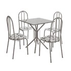 Conjunto De Mesa Mara 0 70 C/ 4 Cad Mara Cinza Com Assento Br