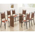 Conjunto De Mesa Margaret Tampo Vidro Incolor 1,40 Com 6 Cade