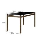 Conjunto De Mesa Marrocos Em Aço 120x80cm Vidro Preto E 4 Cad