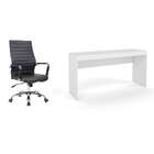 Conjunto De Mesa Marselha Branca Com Cadeira De Escritório Di