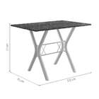 Conjunto De Mesa Miame 110 Cm Com 4 Cadeiras Madri Branco E P