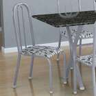 Conjunto De Mesa Miame Com 6 Cadeiras Madri Branco Prata E Br