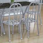 Conjunto De Mesa Miame Com 6 Cadeiras Madri Branco Prata E Br