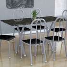 Conjunto De Mesa Miame Com 6 Cadeiras Madri Branco Prata E Pr
