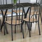 Conjunto De Mesa Miame Com 6 Cadeiras Madri Preto Prata E Nat