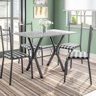 Conjunto De Mesa Miami Com 4 Cadeiras Lisboa Preto Prata Com