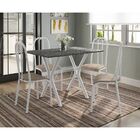 Conjunto De Mesa Miami Com 4 Cadeiras Madri Branco Com Nature
